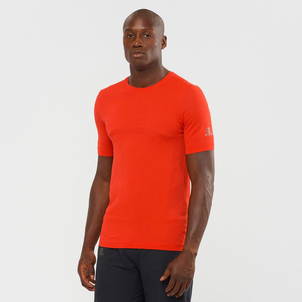 SALOMON SENSE SEAMLESS M Philippines - Men's Tee Shirt - Orange | 856709-URB